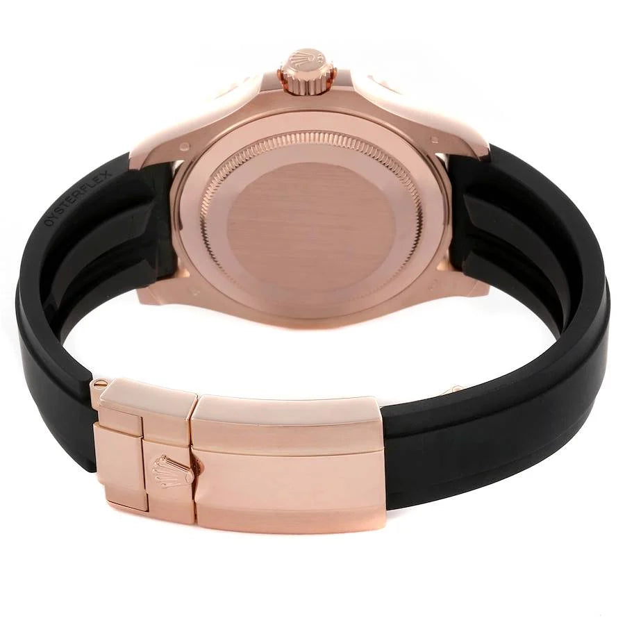 Role_x Yatch Master Rose Gold Oysterflex Black Mint Mens Watch Luxury Edition Premium Quality watchhaven.in