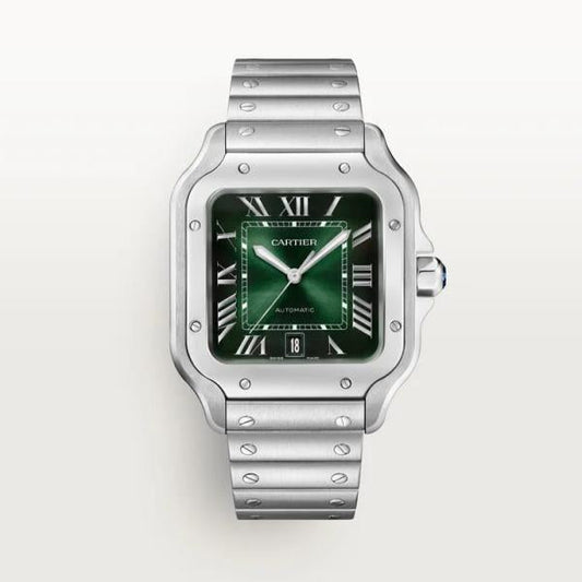 Cartier Santos Silver Green Automatic