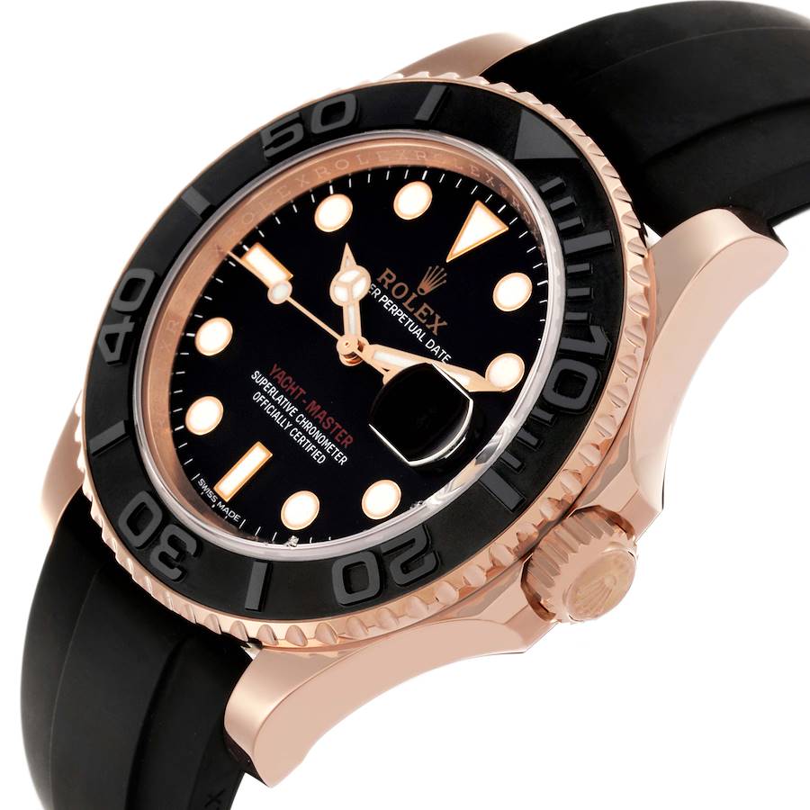 Role_x Yatch Master Rose Gold Oysterflex Black Mint Mens Watch Luxury Edition Premium Quality watchhaven.in