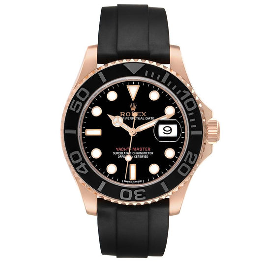 Role_x Yatch Master Rose Gold Oysterflex Black Mint Mens Watch Luxury Edition Premium Quality watchhaven.in